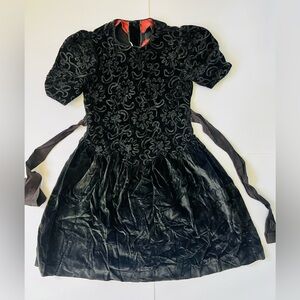 Vintage Sarah Kent black velvet embroidered dress